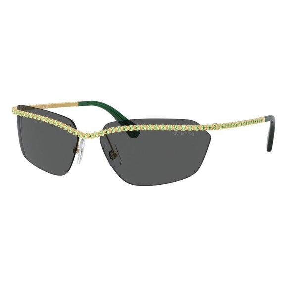 New SWAROVSKI Gold Rimless Rectangle SK7001 400487 Sunglasses Women - Picture 1 of 6